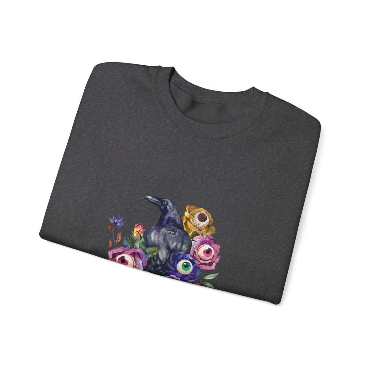 Surreal Raven & Wildflowers Crewneck Sweatshirt