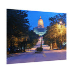 Rolled Poster — Nighttime Missouri Capitol Building Cityscape Wall Art