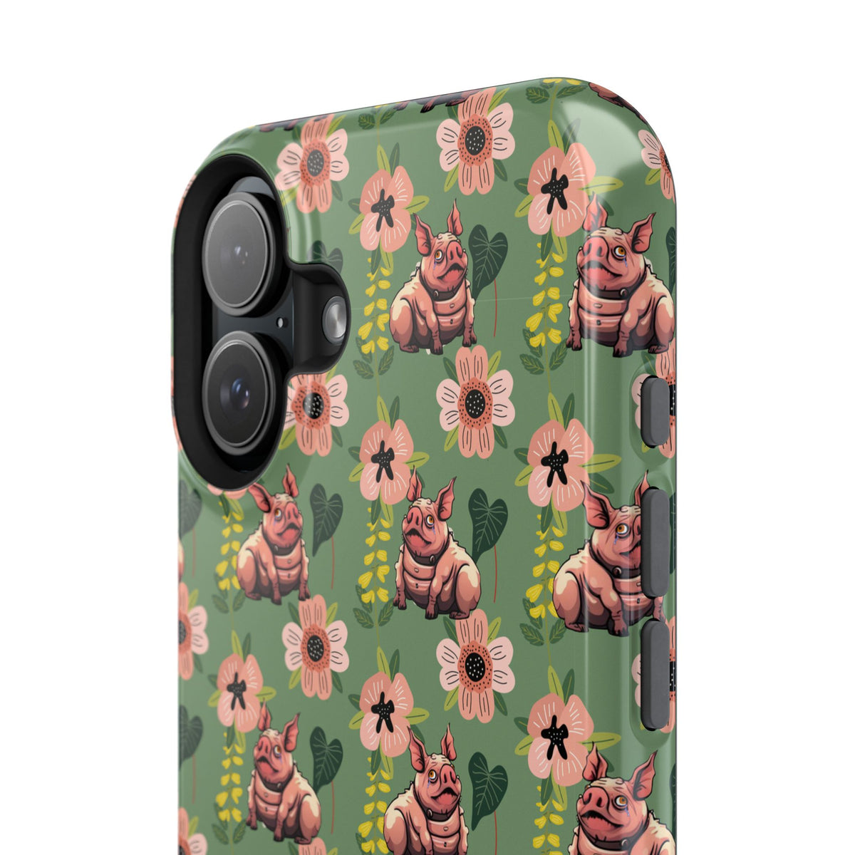 Floral Squonk Pattern Impact Phone Case — Protective iPhone Cover with Pink Flowers