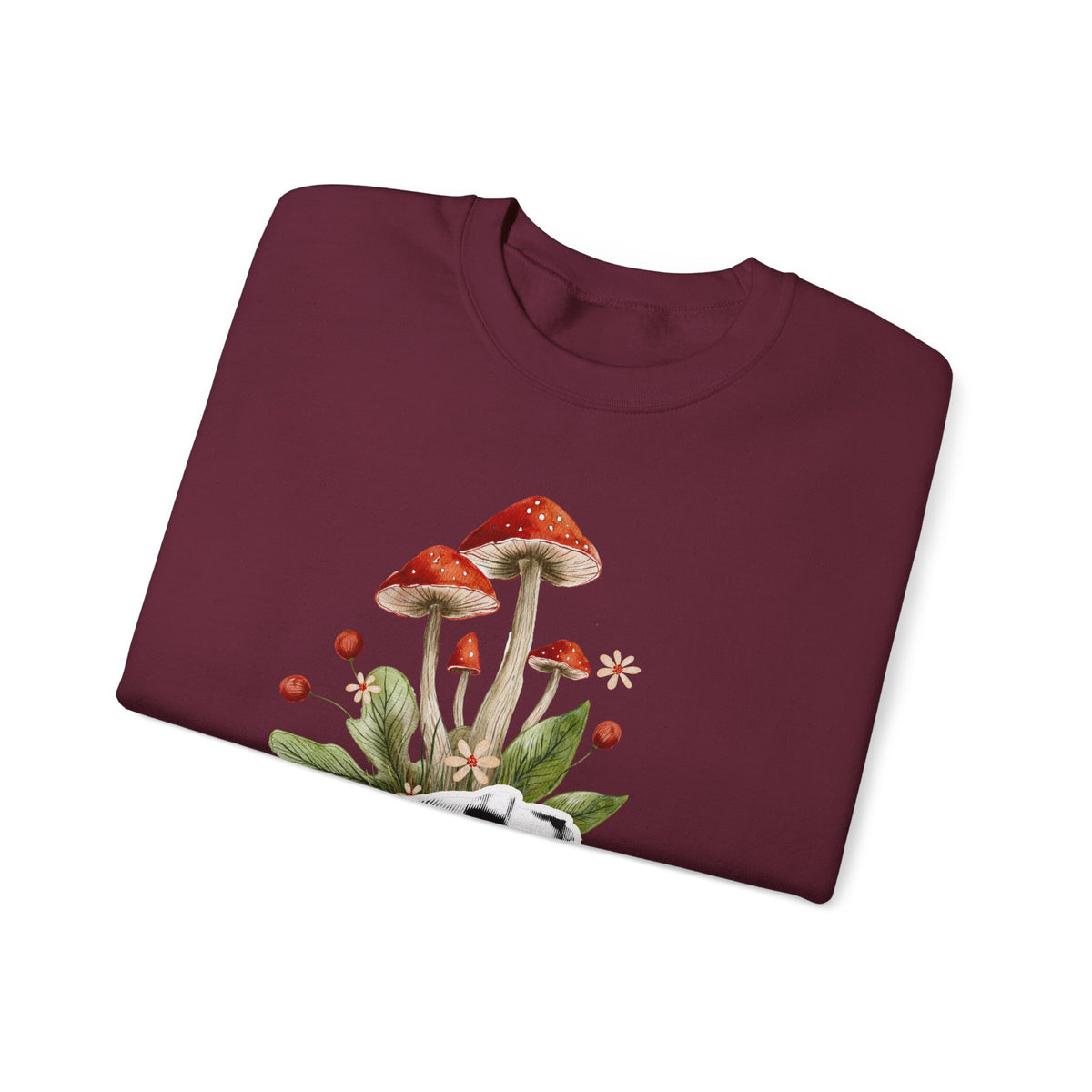 Mushroom Head Art Sweatshirt — Surreal Botanical Crewneck