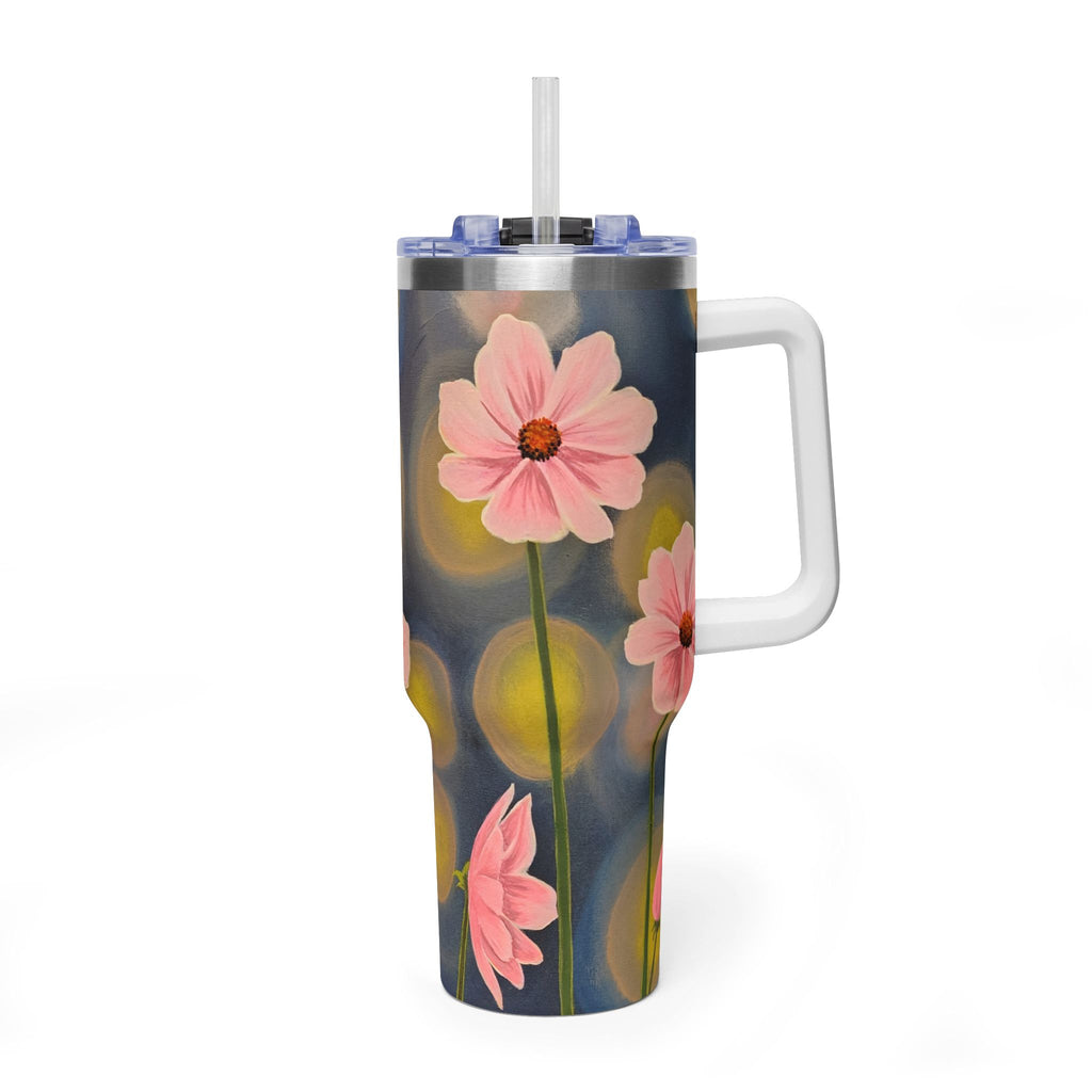 40oz Backlit Flowers Vacuum Tumbler
