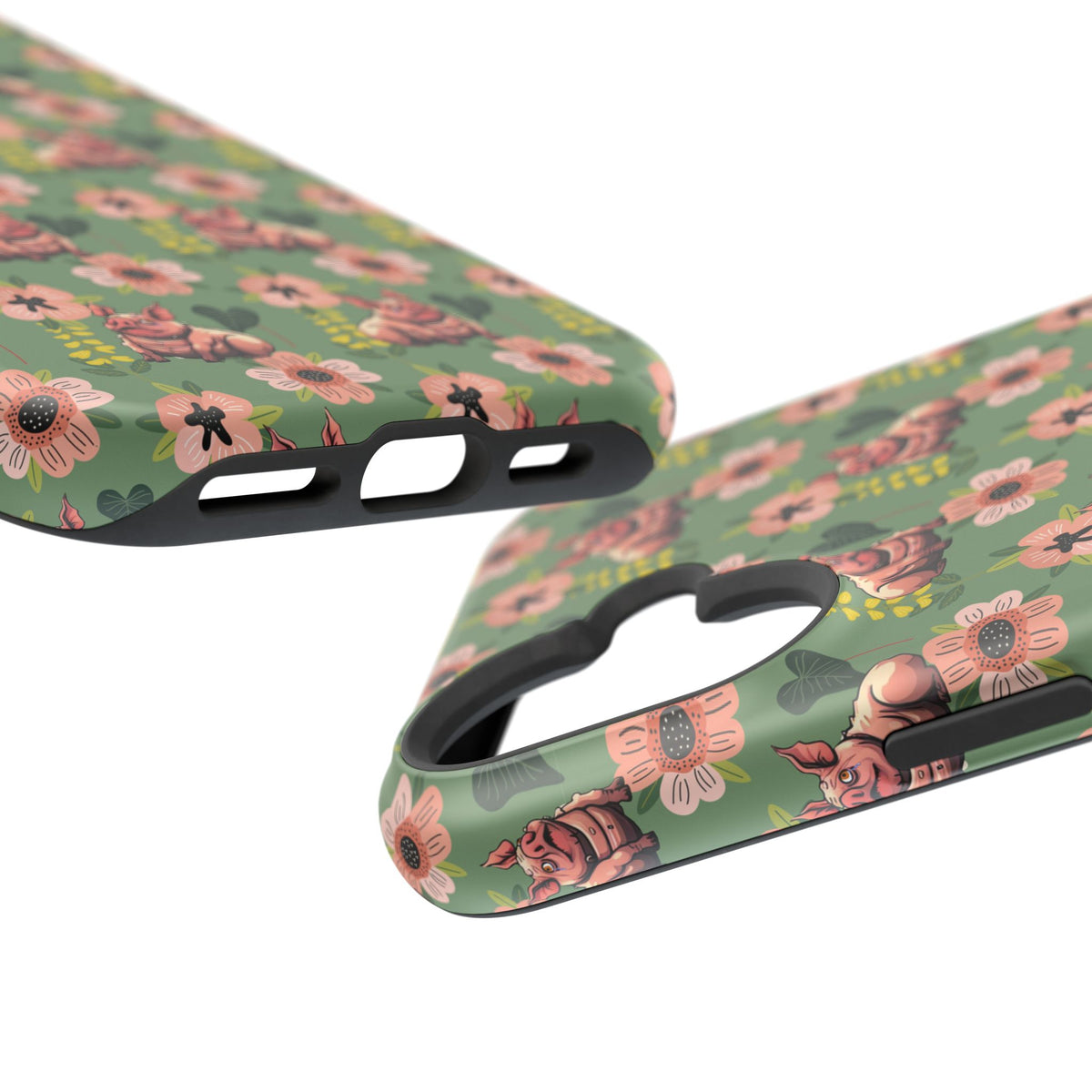 Floral Squonk Pattern Impact Phone Case — Protective iPhone Cover with Pink Flowers