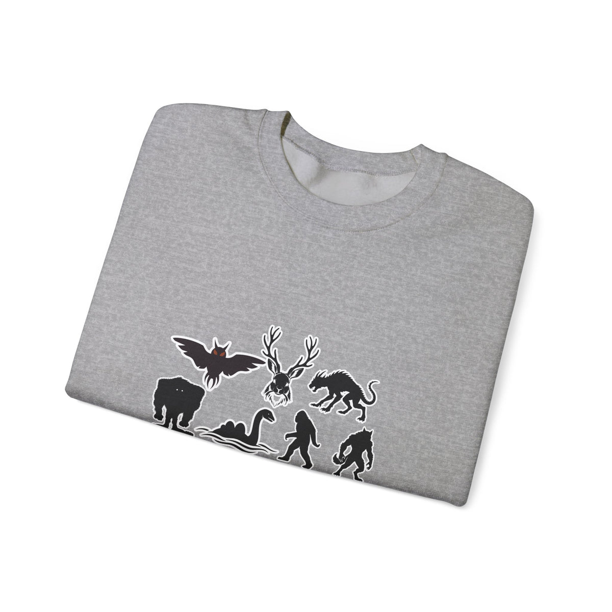 Crewneck Sweatshirt — "Emotionally Supported by Cryptids" Graphic