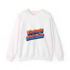 Vintage Attitude Crewneck Sweatshirt — Retro 70s Striped Text Pullover