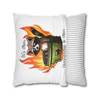 Funny 'It's Fine' Trash Panda Throw Pillowcase — Cute Raccoon In Flames Decorative Cushion Cover