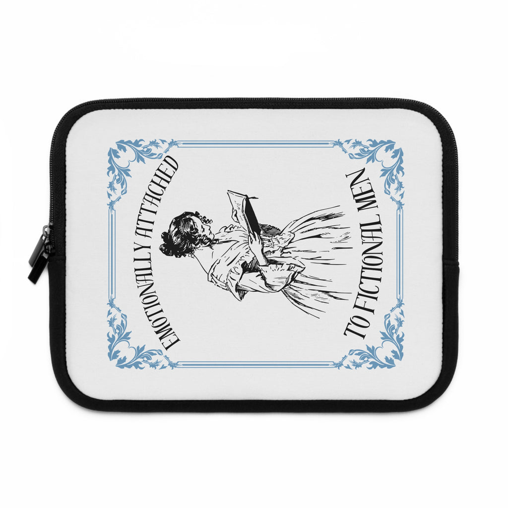 Emotionally Attiched to Fiction Laptop Sleeve – Vintage Reader Design