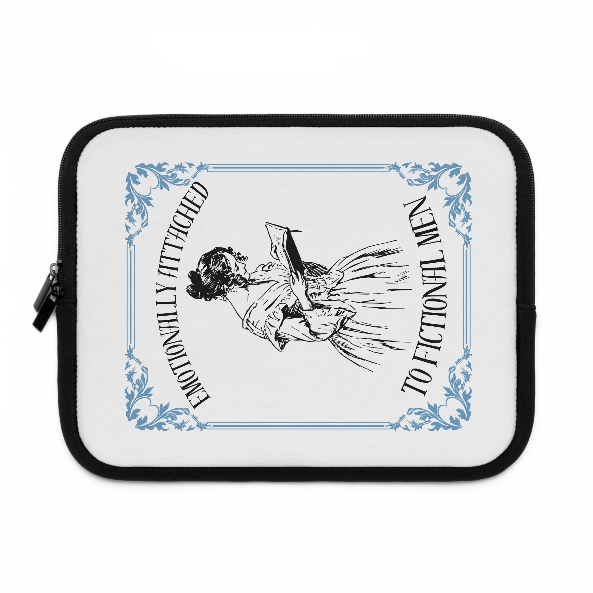 Emotionally Attiched to Fiction Laptop Sleeve – Vintage Reader Design