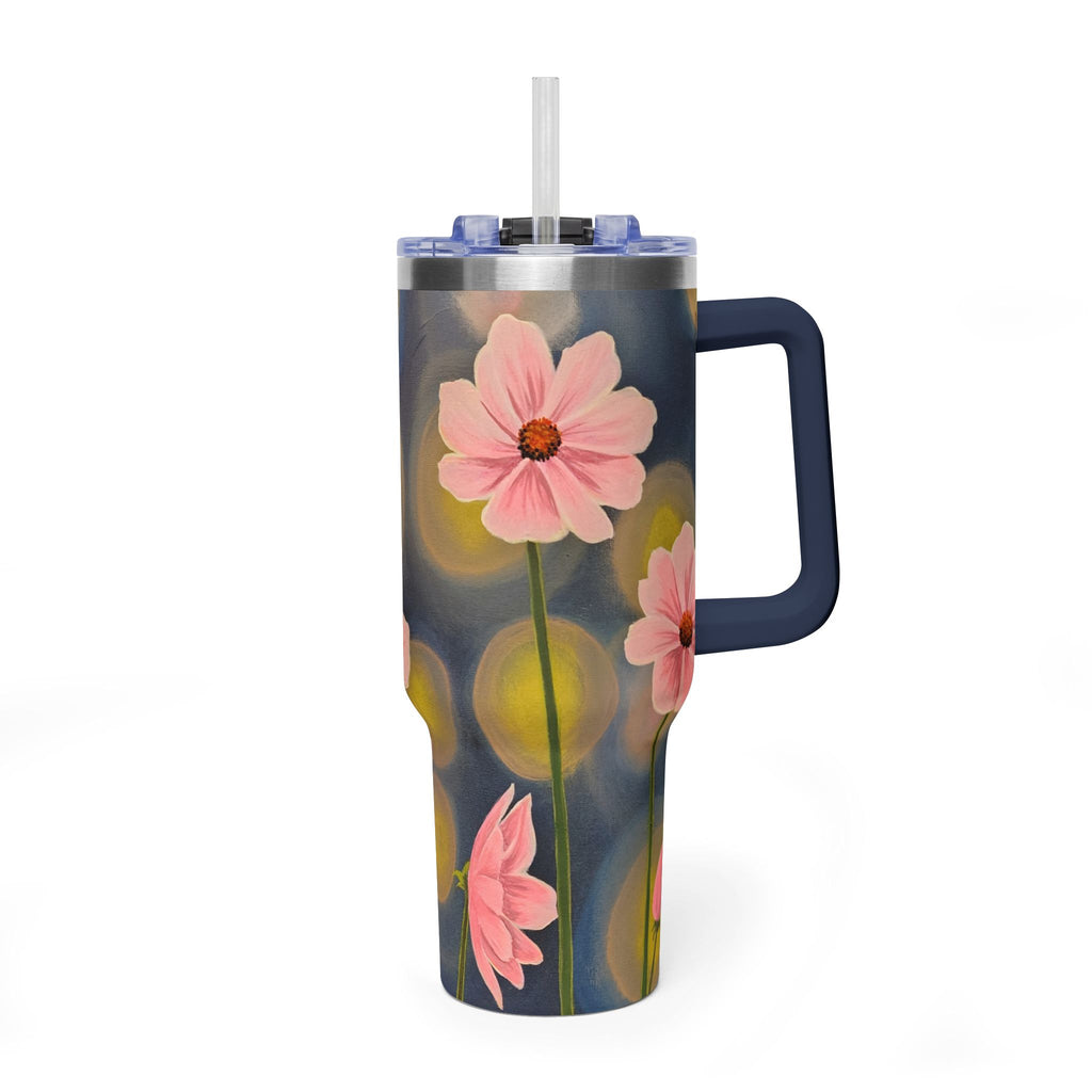 40oz Backlit Flowers Vacuum Tumbler