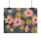 Backlit Flowers Poster — Rolled Wall Art with Bokeh Lights