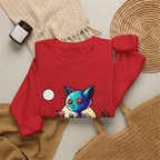 Alien Cat Crewneck Sweatshirt — Neon Cosmic Cat Graphic