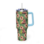 40oz Floral Squonk Tumbler — Insulated Vacuum Travel Mug