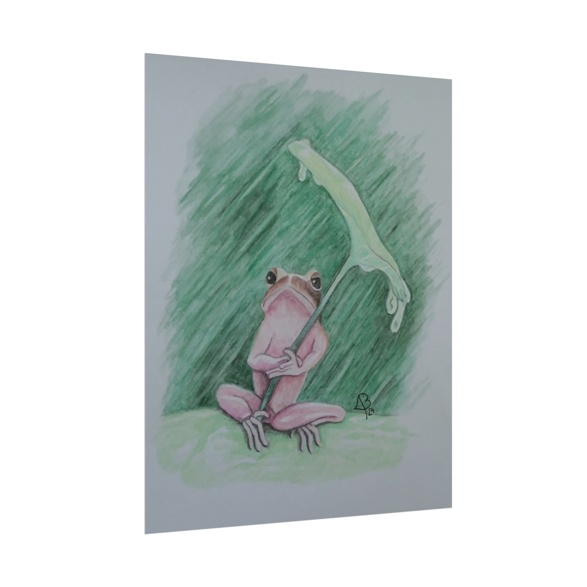 Whimsical Pink Frog Art Print for Nursery & Nature Lovers