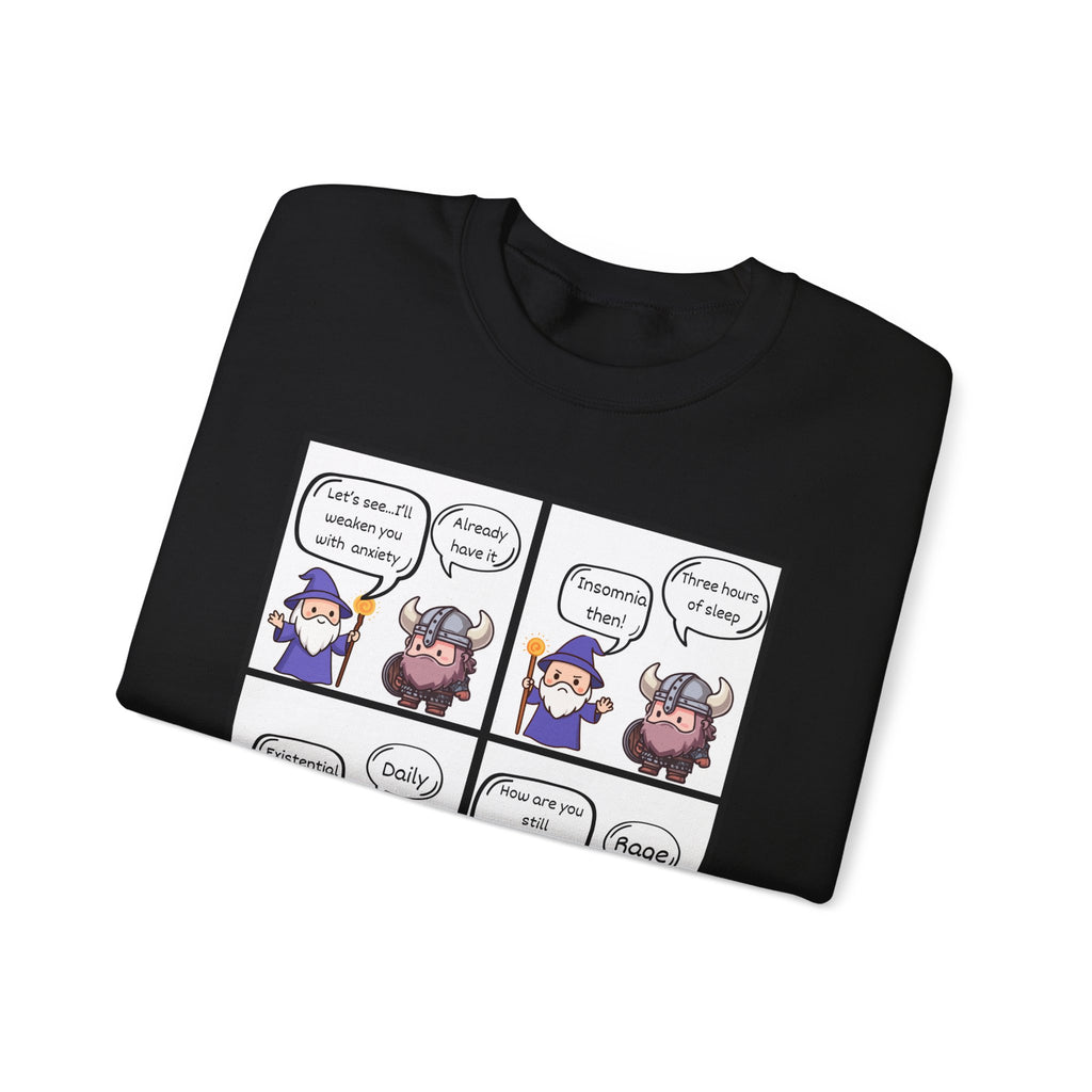 Comic D&D Sweatshirt — Cute Panel Cartoon Crewneck