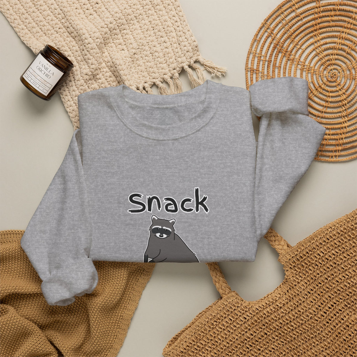 Snack Bandit Sweatshirt — Cute Raccoon Graphic Crewneck