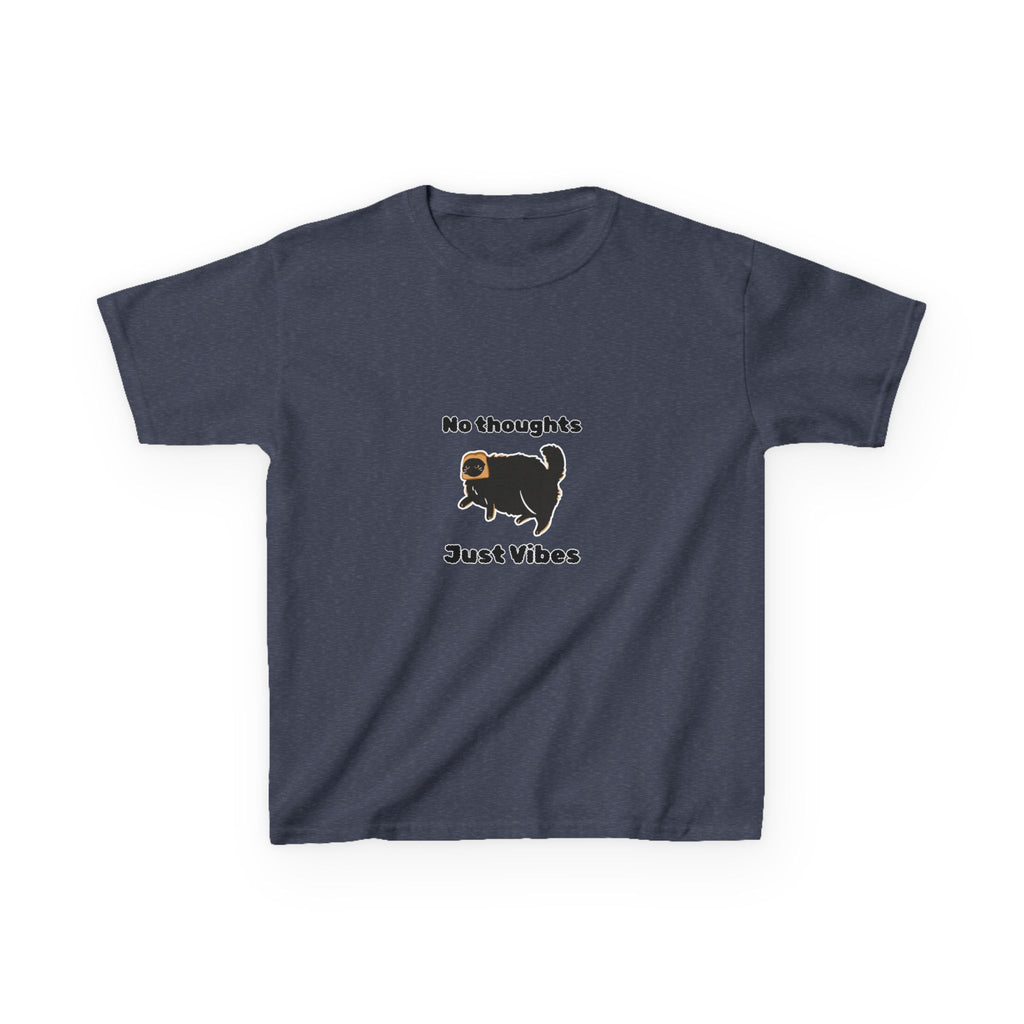 Youth 'No Thoughts Just Vibes' Cat Graphic Shirt