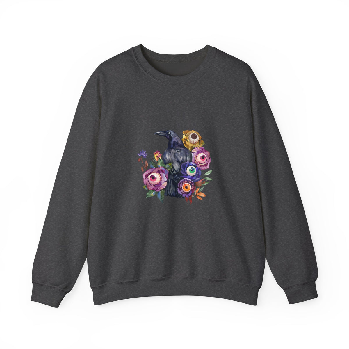 Surreal Raven & Wildflowers Crewneck Sweatshirt