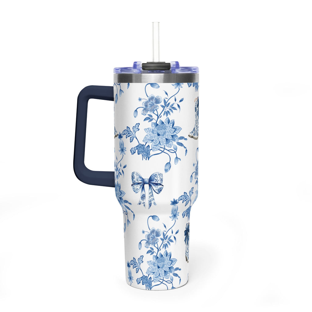 40oz Girly Western Floral Tumbler