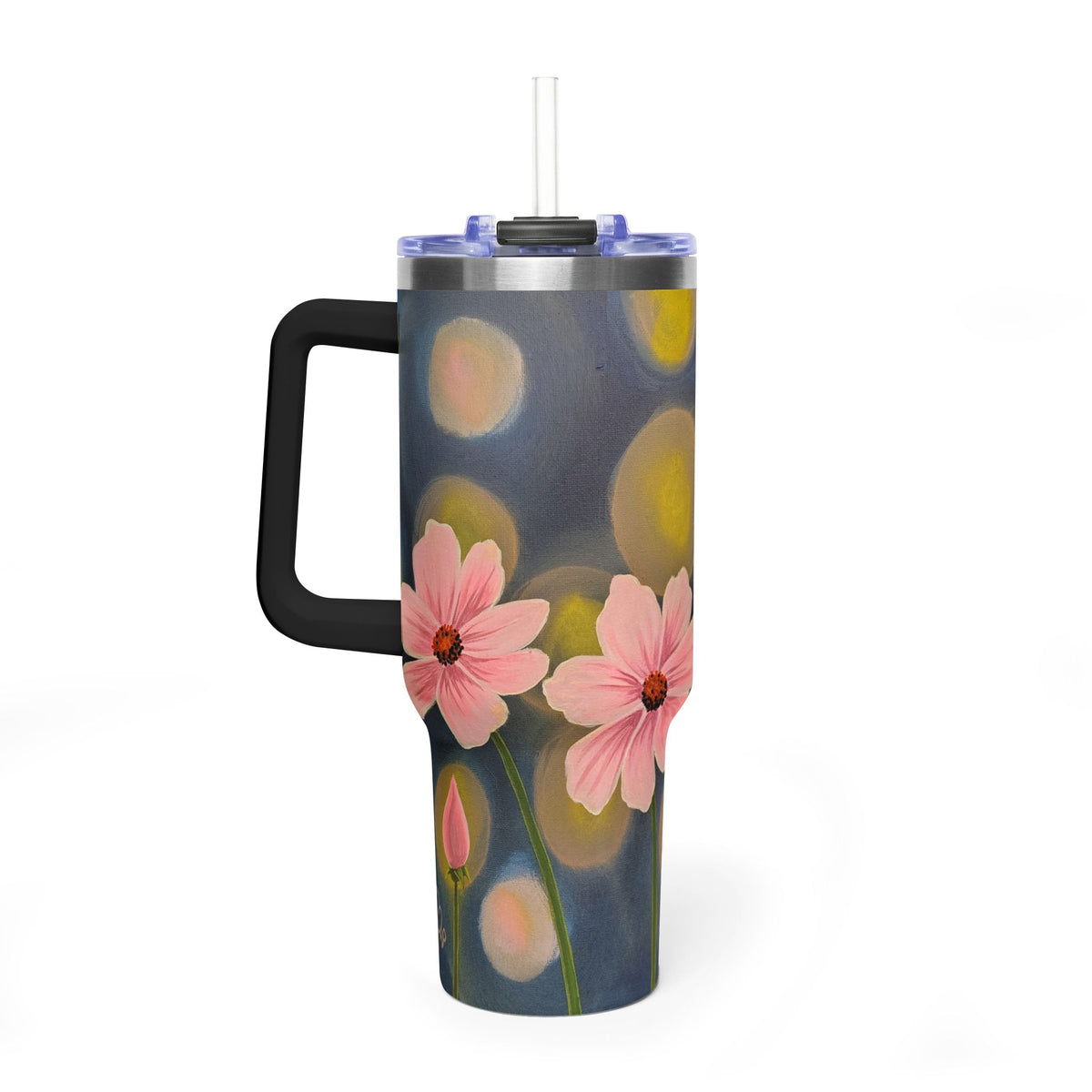 40oz Backlit Flowers Vacuum Tumbler