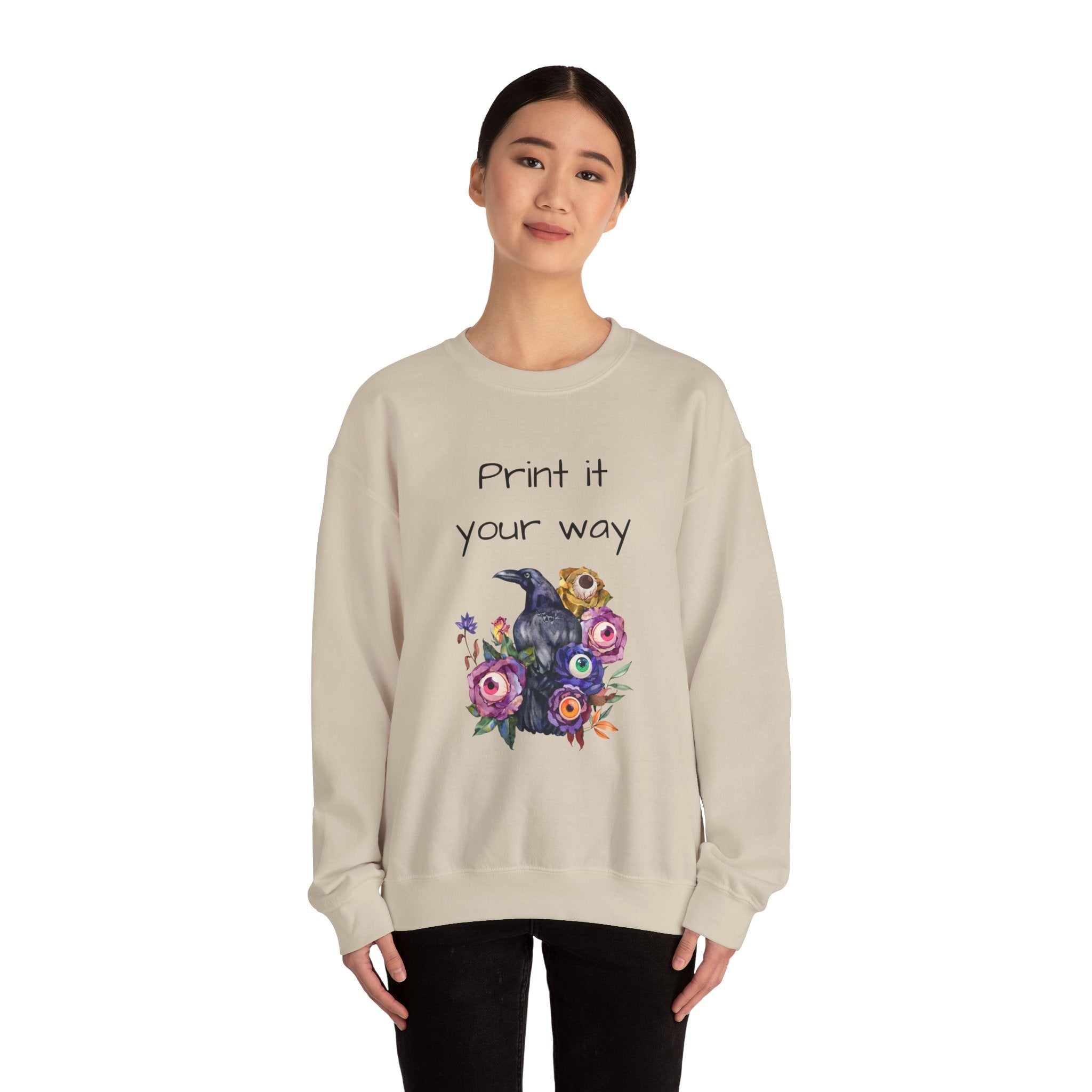 Personalize it! Crewneck Sweatshirt Surreal Design, Casual Pullover