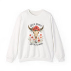 Crewneck Sweatshirt — Wild Hearts Wild Flowers Skull Floral Graphic