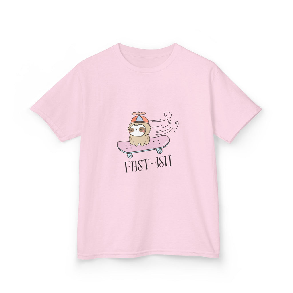 Youth 'Fast-ish' Sloth on Pink Board classic tee