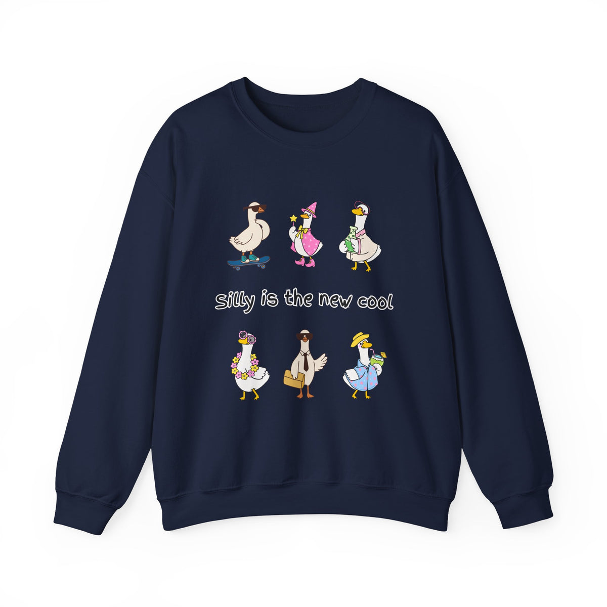 Silly Is The New Cool Sweatshirt — Cute Dancing Ducks Graphic Crewneck