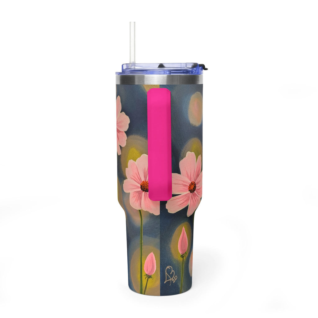 40oz Backlit Flowers Vacuum Tumbler