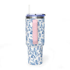 40oz Bigfoot Floral Vacuum Tumbler – Insulated Travel Mug with Straw