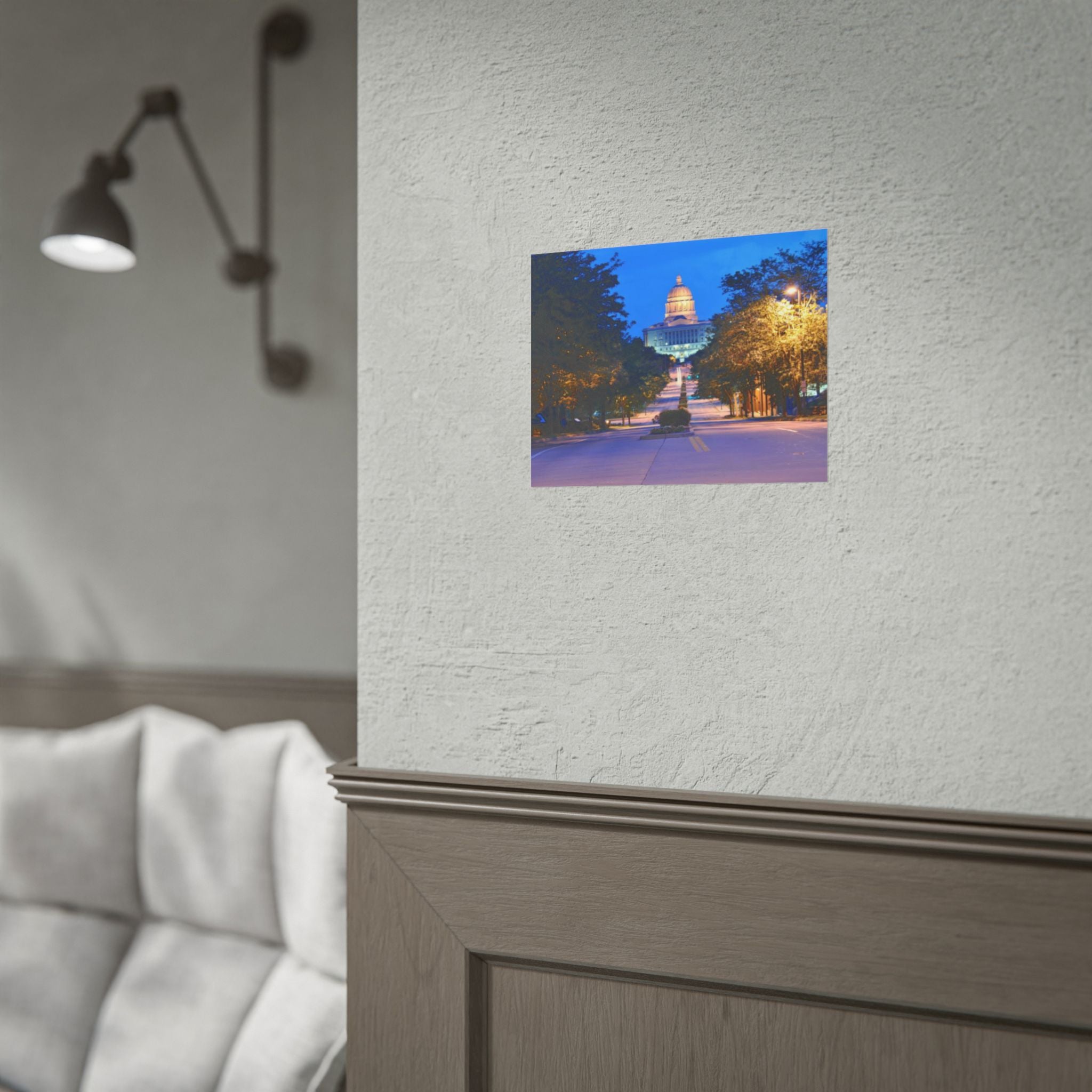Rolled Poster — Nighttime Missouri Capitol Building Cityscape Wall Art