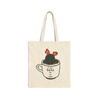 Tote Bag — 'I Like A Cactus' Cute Coffee Cup Cactus Canvas Tote