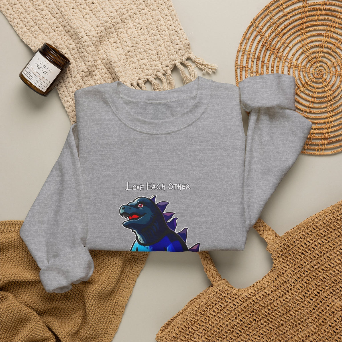 Godzilla Love Rainbow Crewneck Sweatshirt