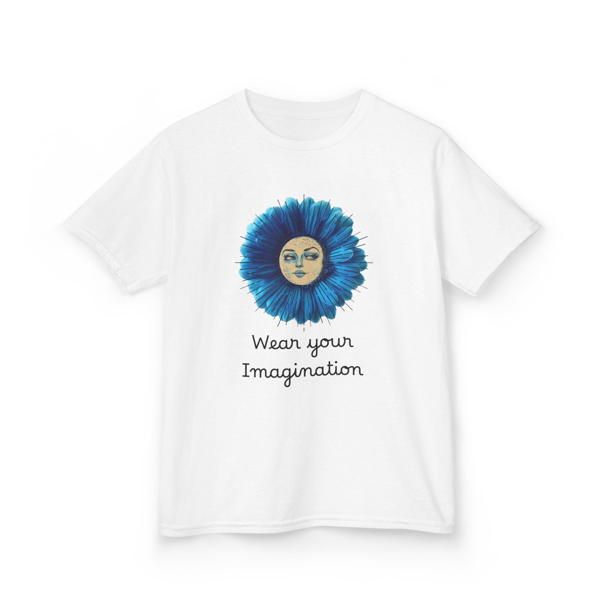 Personalize it! Youth 'Wear Your Imagination' Blue Flower Face Graphic