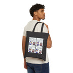 D&D Comic Panel Canvas Tote Bag — Cute Wizard Cartoon Grocery Book Bag