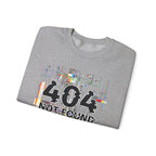 404 Not Found Crewneck Sweatshirt — Glitch Tech Graphic Pullover