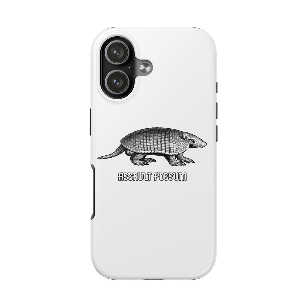 Tough Phone Case — "Assault Possum" Armadillo Graphic, Rugged Protective Phone Cover