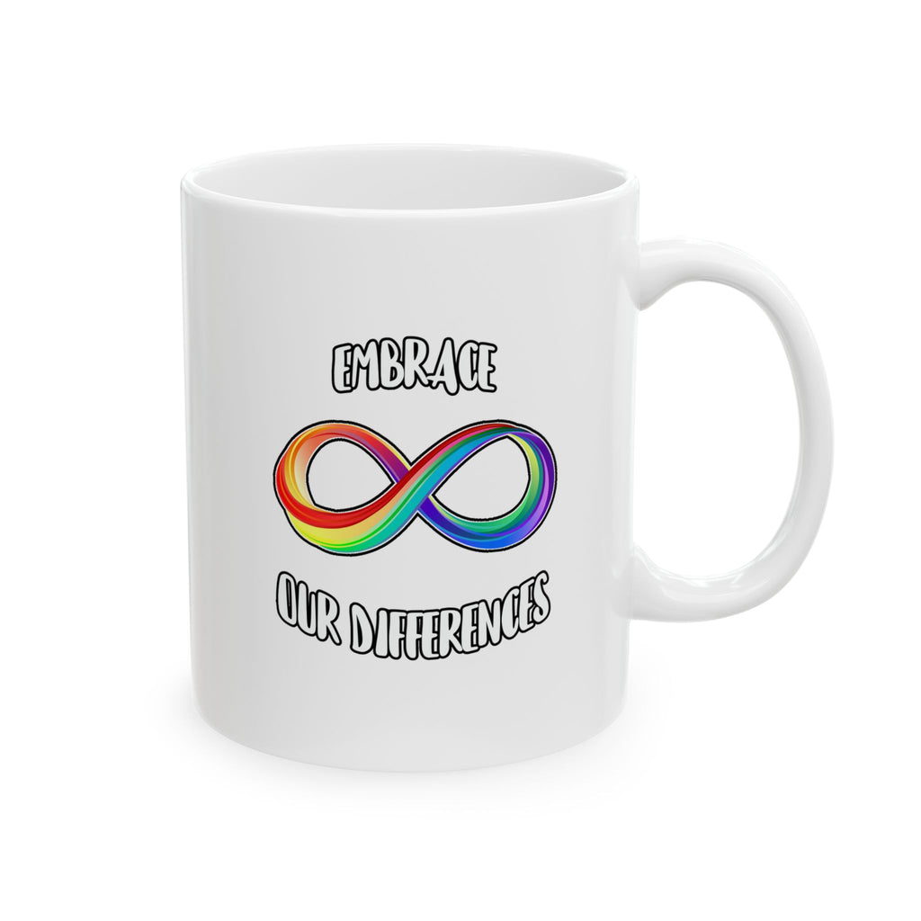 Embrace Our Differences Ceramic Mug — Funny LGBTQ+ Pride Coffee Cup (11oz & 15oz)