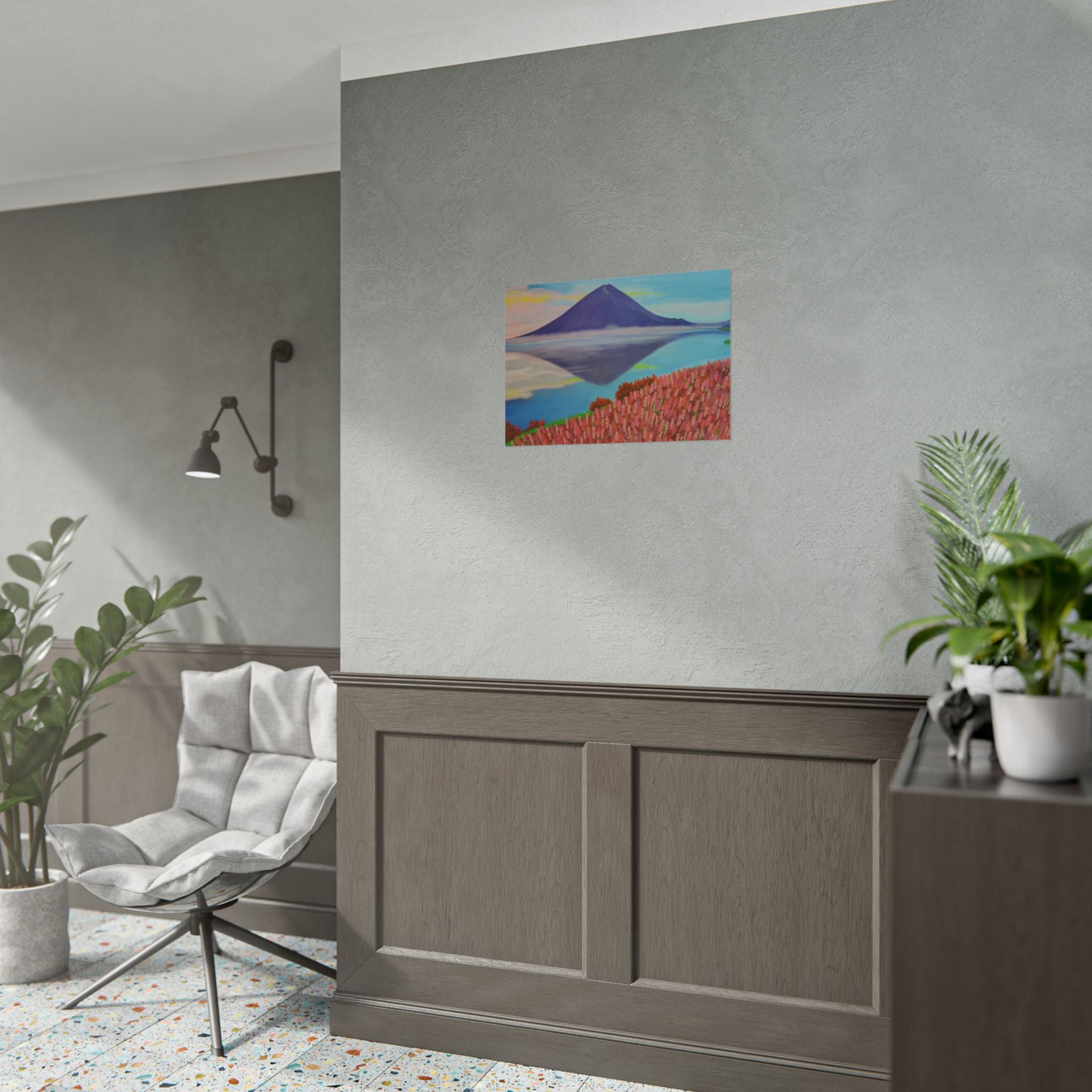 Rolled Poster — Serene Mountain Reflection Landscape Art Print