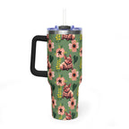 40oz Floral Squonk Tumbler — Insulated Vacuum Travel Mug