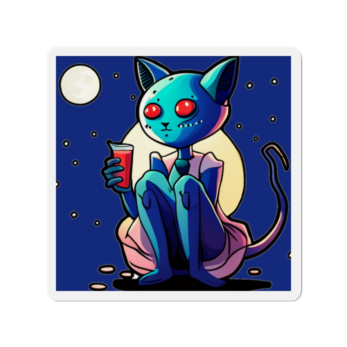 Alien Cat Die-Cut Magnet