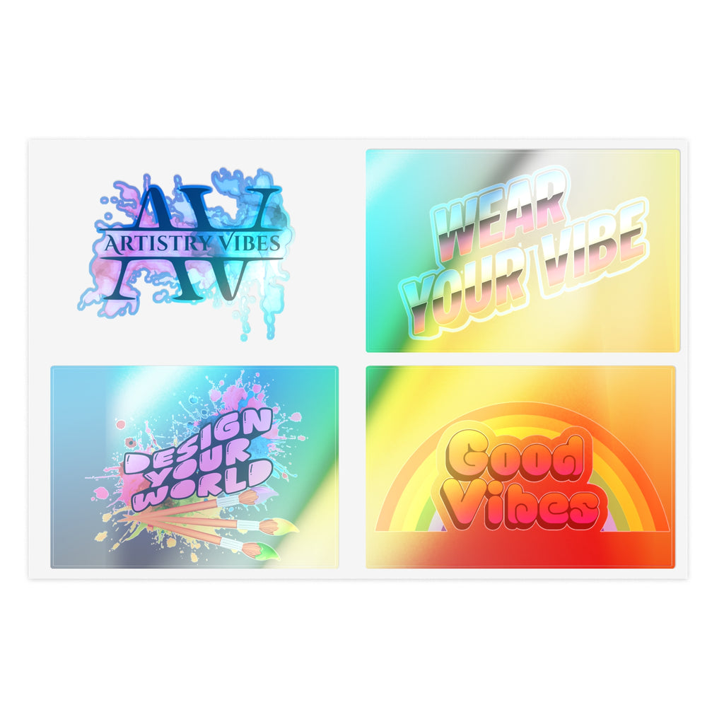 Vibrant Vibes Sticker Sheet – Artistry, Good Vibes & Wear Your Vibe Decals