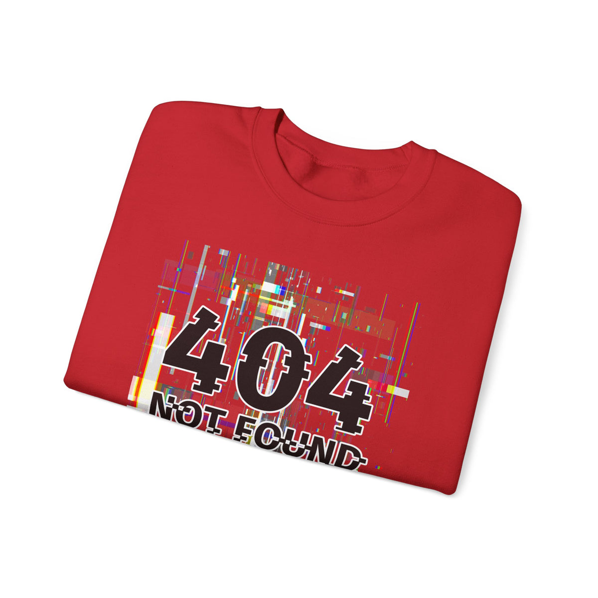 404 Not Found Crewneck Sweatshirt — Glitch Tech Graphic Pullover