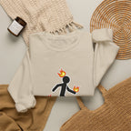 Crewneck Sweatshirt — I Tried It At Home (Funny Stick Figure on Fire Graphic)