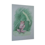 Whimsical Pink Frog Art Print for Nursery & Nature Lovers