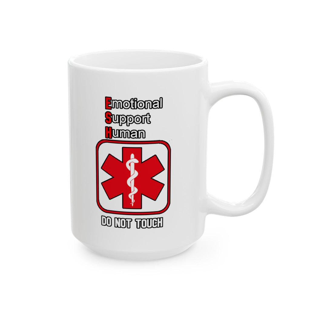 First Aid Coffee Mug — "Emotional Support Human-Do Not Touch" Emergency Medical Logo Ceramic Mug (11oz & 15oz)