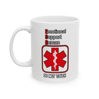 First Aid Coffee Mug — "Emotional Support Human-Do Not Touch" Emergency Medical Logo Ceramic Mug (11oz & 15oz)