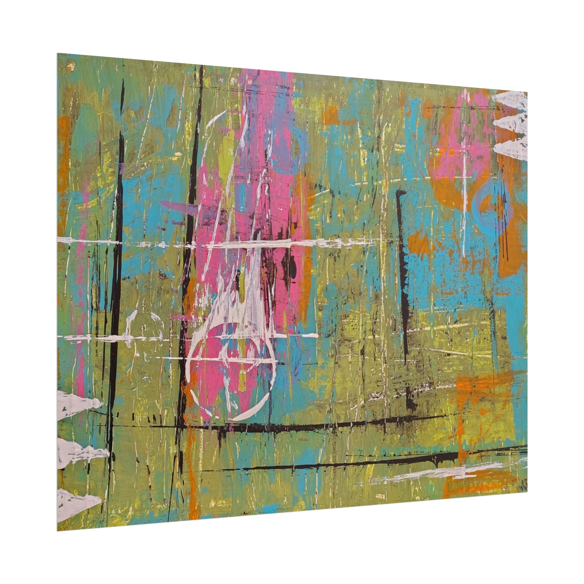 Abstract "1980s Puke" Color Splash Poster — Vibrant Modern Wall Art (Rolled Poster)