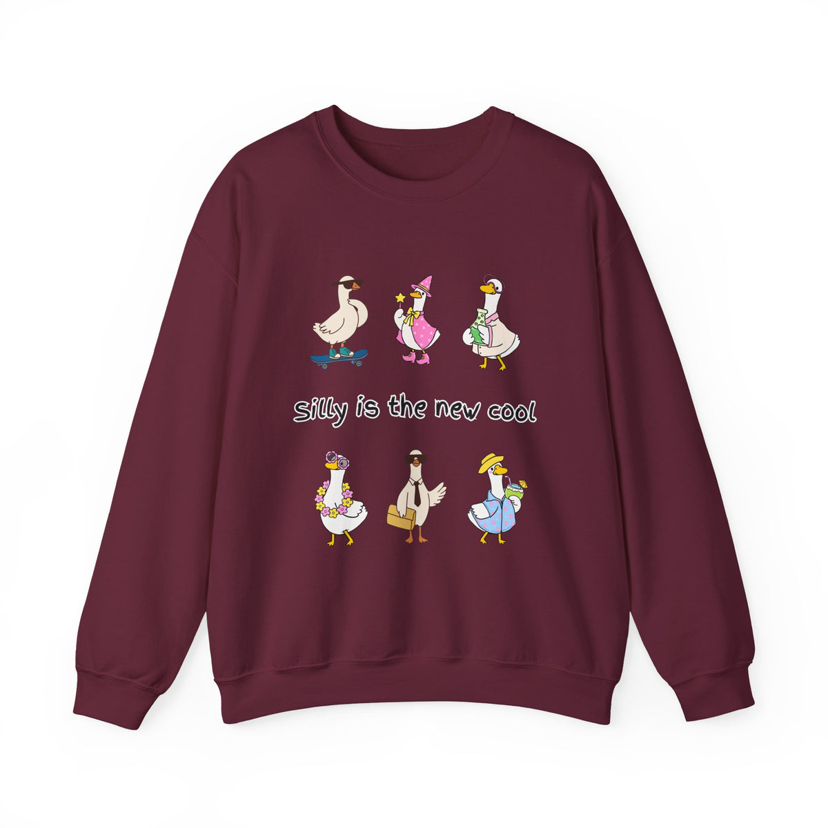 Silly Is The New Cool Sweatshirt — Cute Dancing Ducks Graphic Crewneck