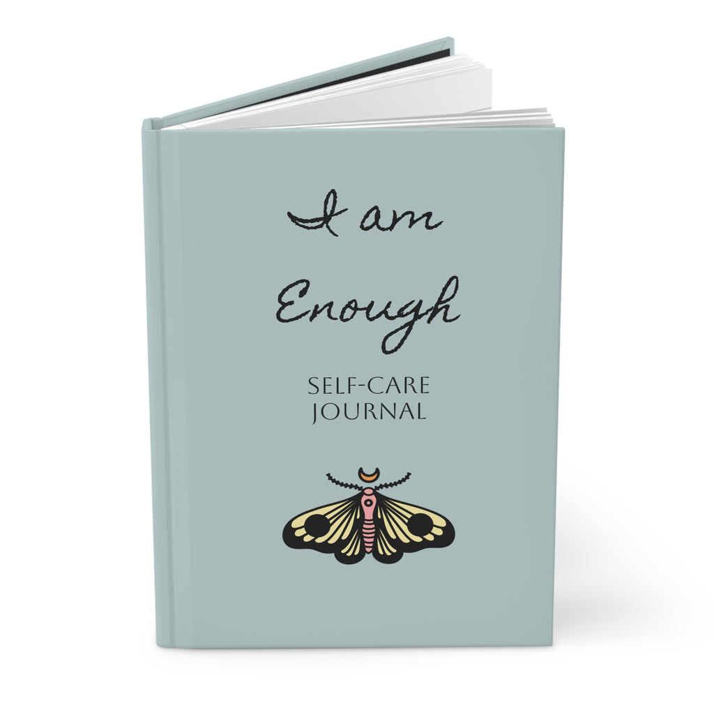 Personalize it! Self-Care Journal Hardcover — "I Am Enough" Affirmation Notebook with Moth Design