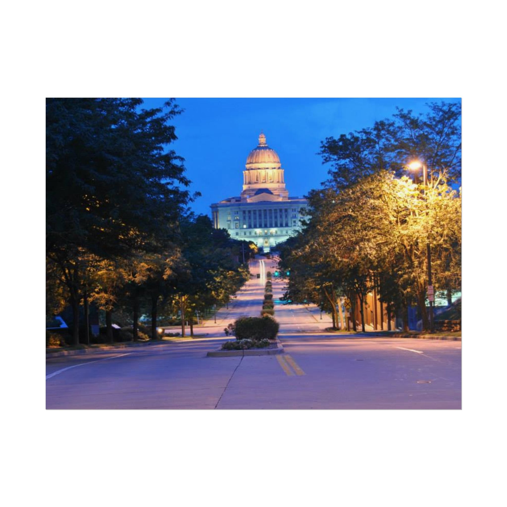 Rolled Poster — Nighttime Missouri Capitol Building Cityscape Wall Art