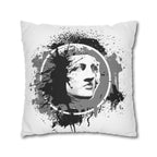 Statue Splash Art Pillow — Black Ink Splash Decorative Throw Pillow
